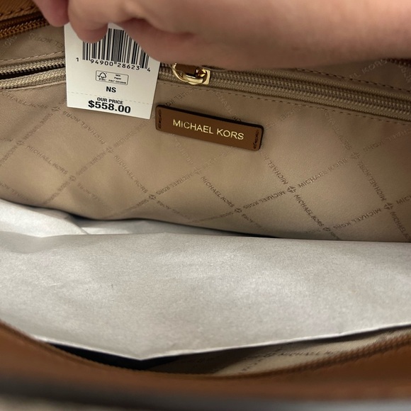 Michael Kors Brown and Cream Monogram tote bag. - Picture 12 of 12